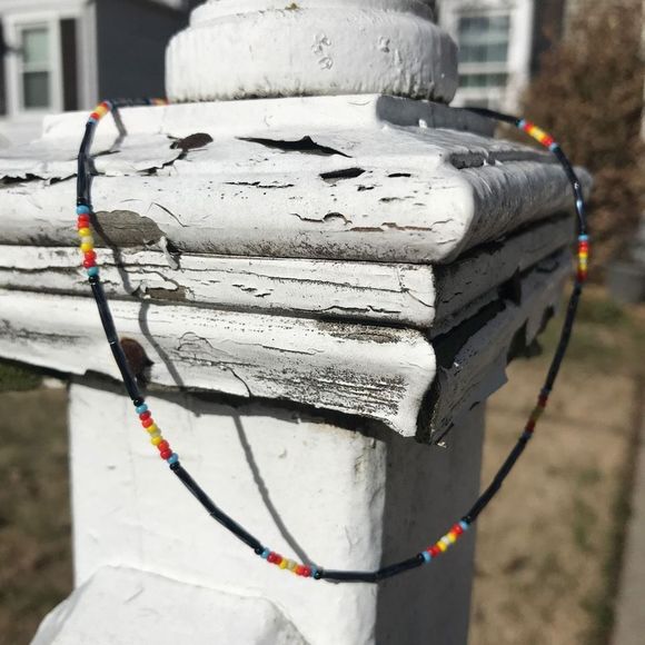 Handmade Native American Beaded Necklace Seed Bead Necklace - Picture 2 of 6